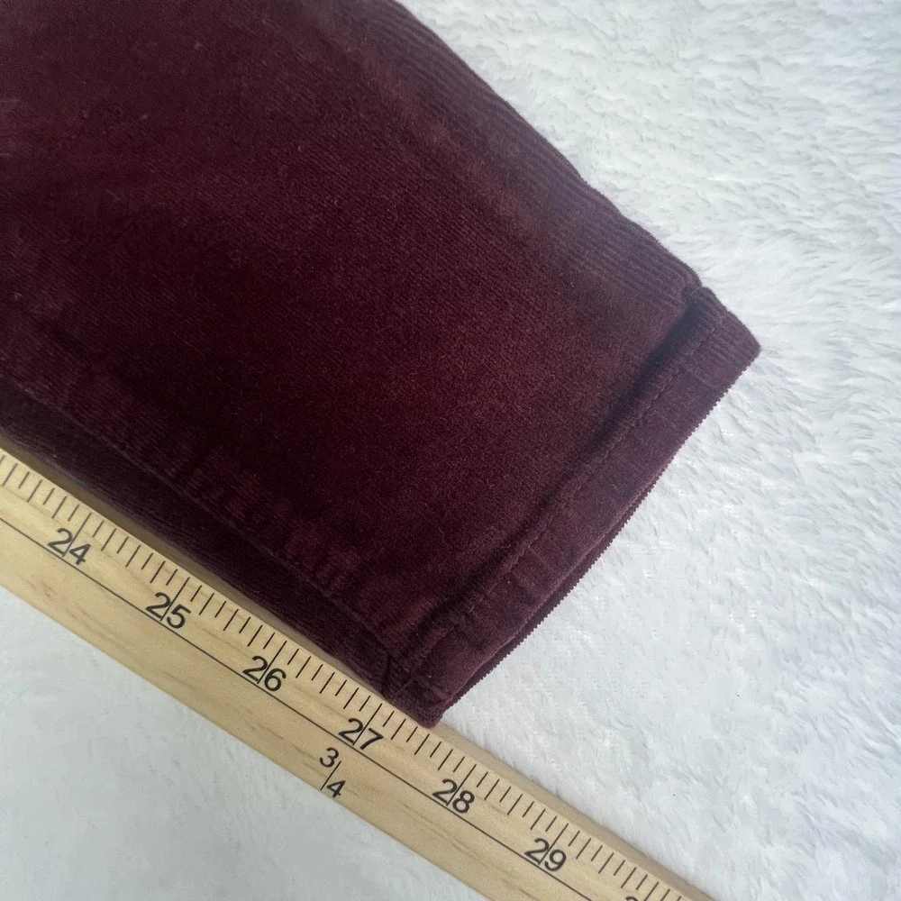 Frame Jeans‎ Womens 25 Dark Red Le High Skinny Corduroy High Rise Ankle Slim - Picture 8 of 10